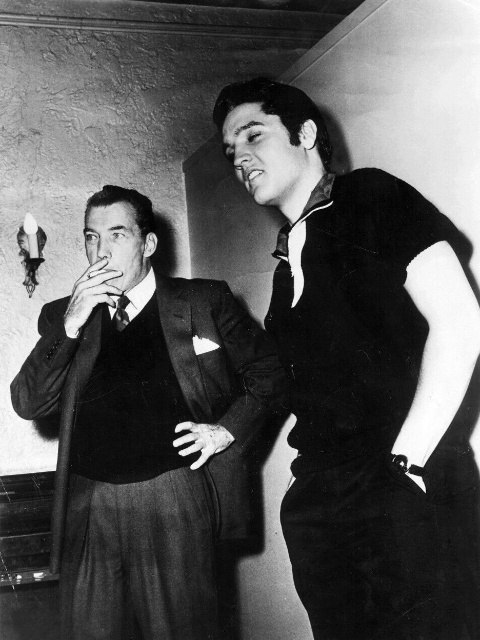 Elvis Presley and Ed Sullivan in New York City, October 26, 1956