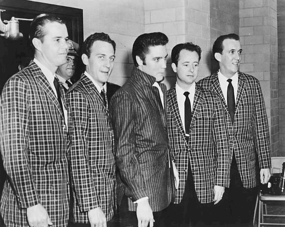 Elvis Presley with his backup group for many years, The Jordanaires