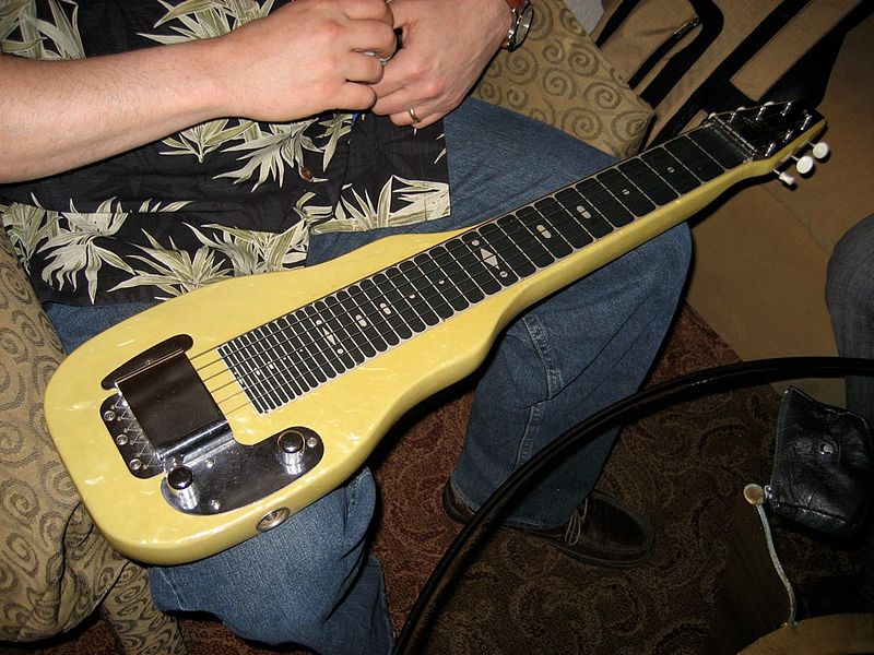 An image of A Fender lap steel (Hawaiian) guitar