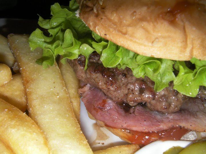 Hamburger from a fast food chain restaurant near Botany, in Auckland, New Zealand