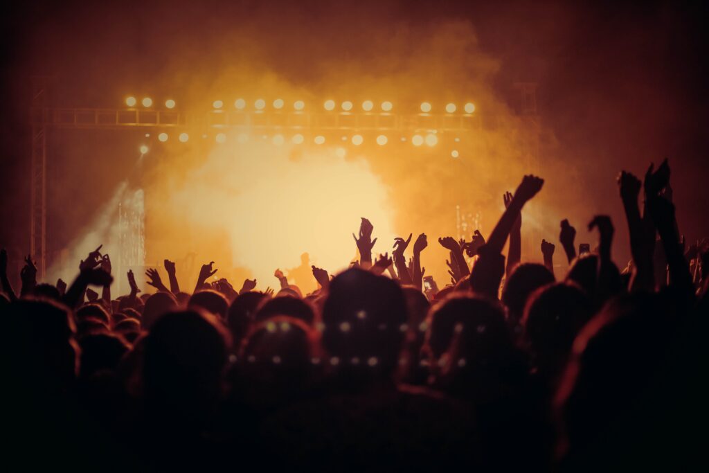 People in a concert closeup image