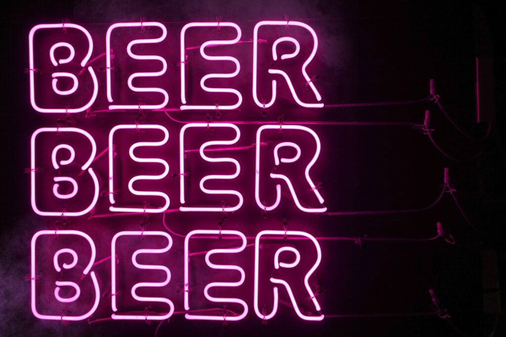 Photo of beer neon signage