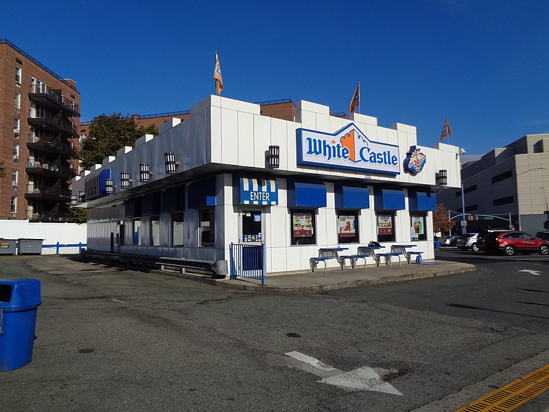 white castle building with parkway image