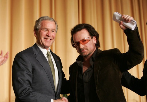 George Bush and Bono of U2