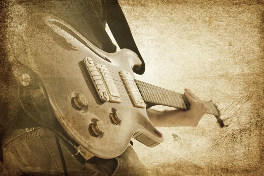 A vintage-style electric guitar