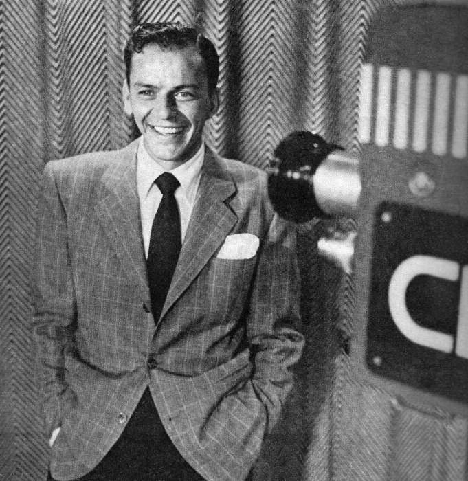 Frank Sinatra on the set of his television program The Frank Sinatra Show, November 1950