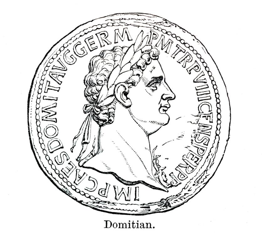 An ancient coin depiction Domitian