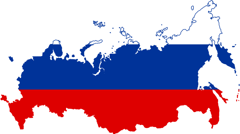 An illustration showcasing Russia's map and size