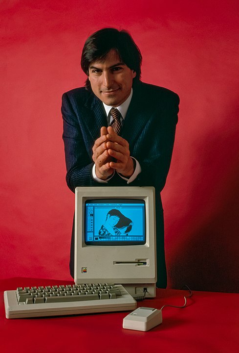 Steve Jobs and Macintosh computer, January 1984 