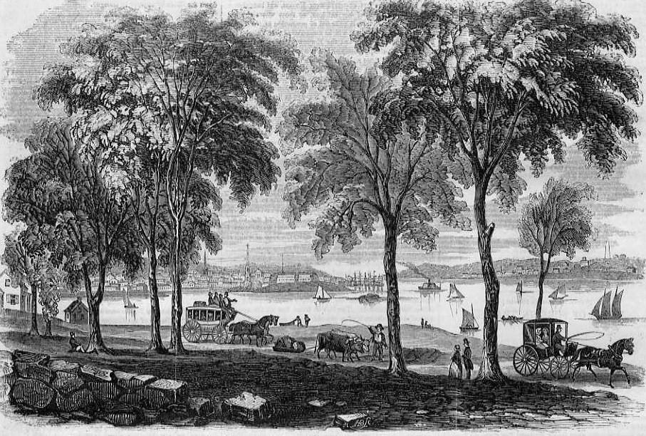 View of New London in 1854