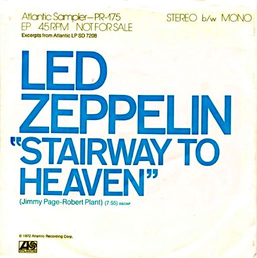 Изображение, демонстрирующее рекламный материал для “Stairway to Heaven” группы Led Zeppelin