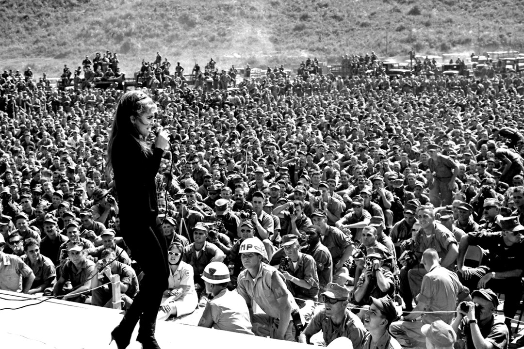 Ann-Margret performing for U.S. service personnel in Vietnam in 1966