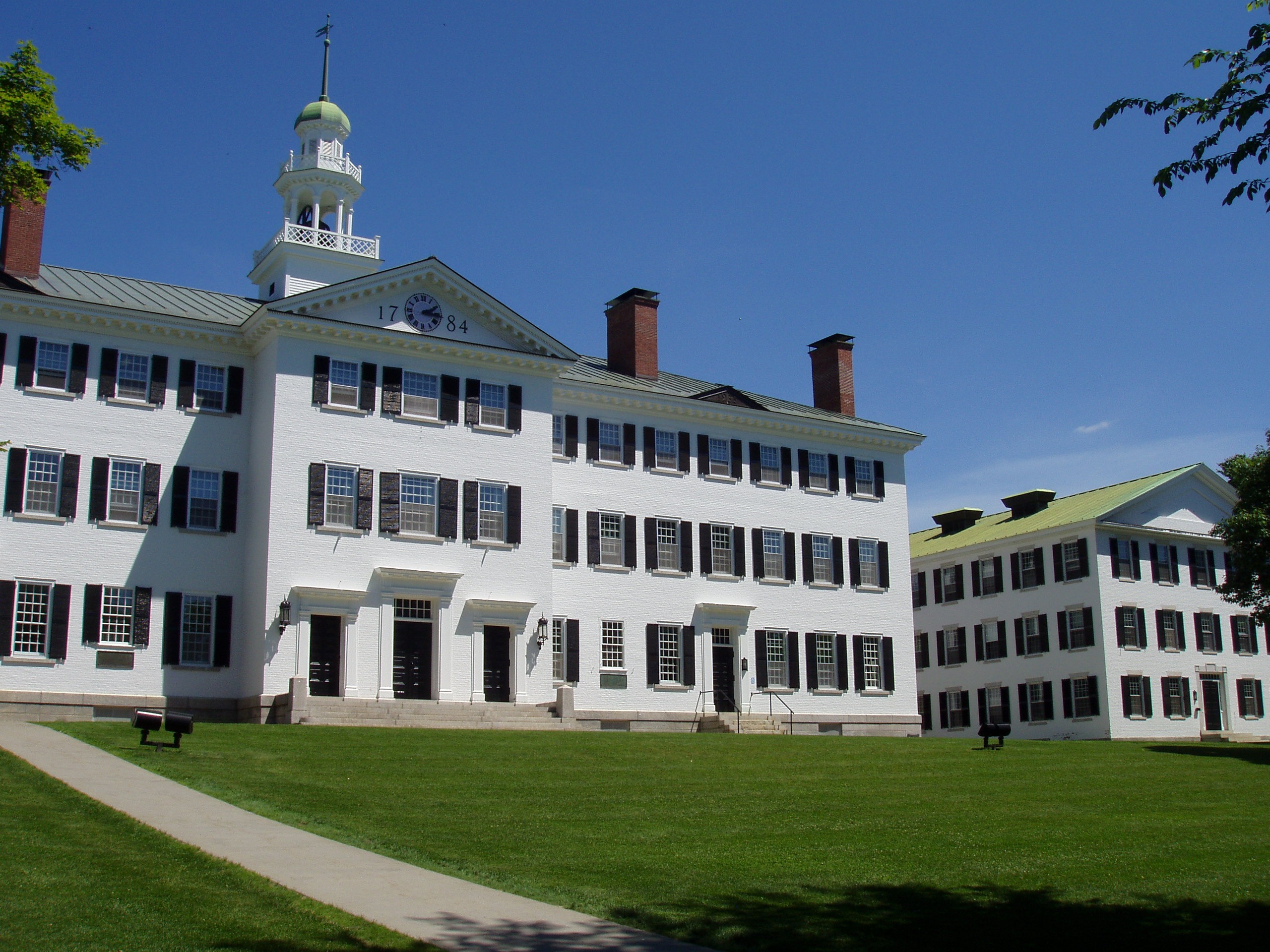 Dartmouth Hall was reconstructed in 1906.