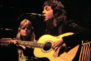 Paul, right, and Linda McCartney of the group Wings