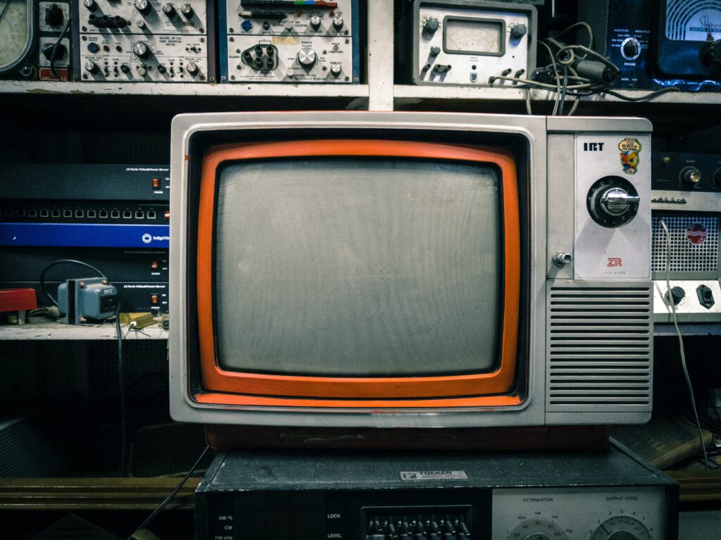 orange-grey television