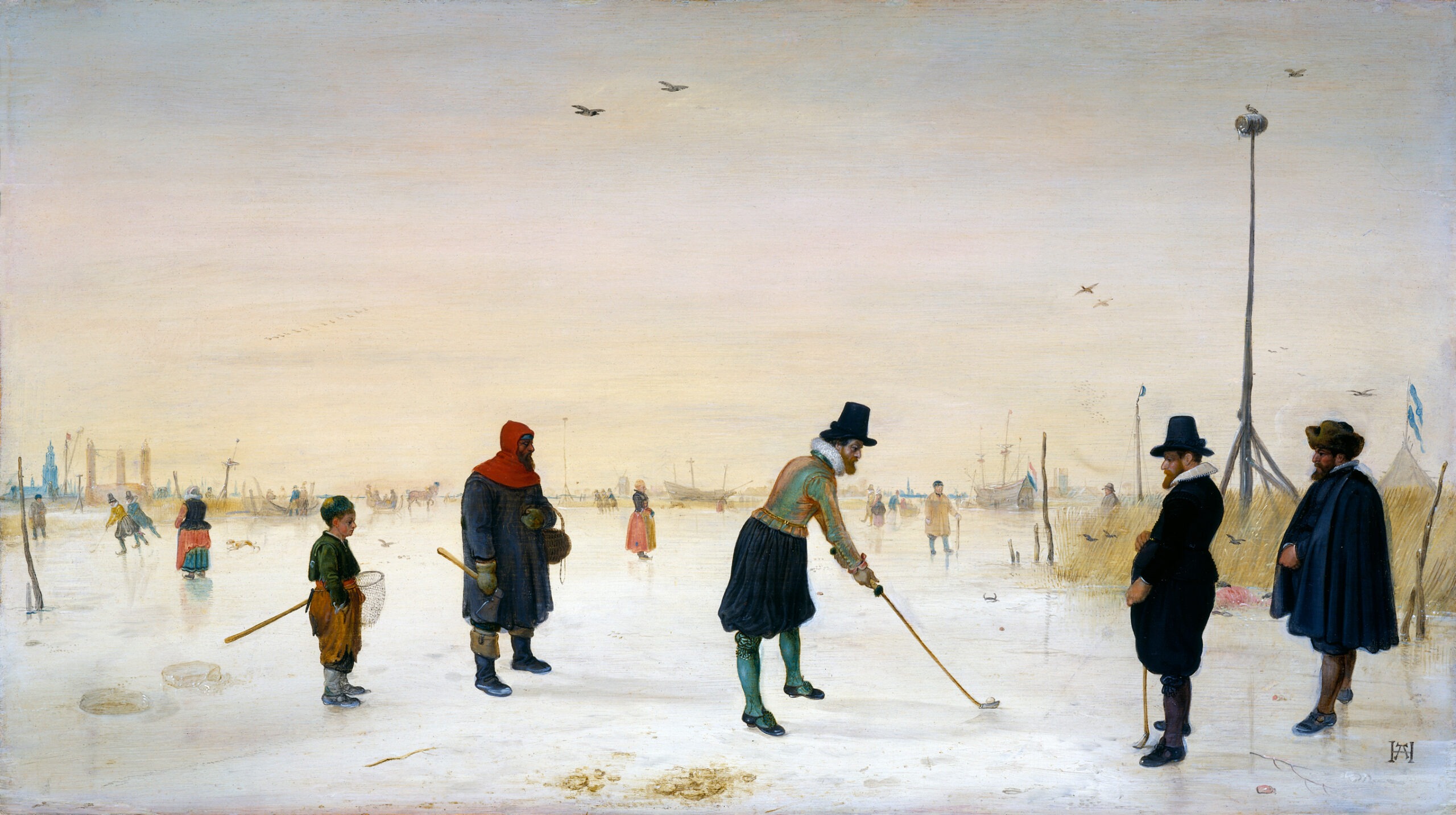 More details Kolf players on ice. Hendrick Avercamp (1625)