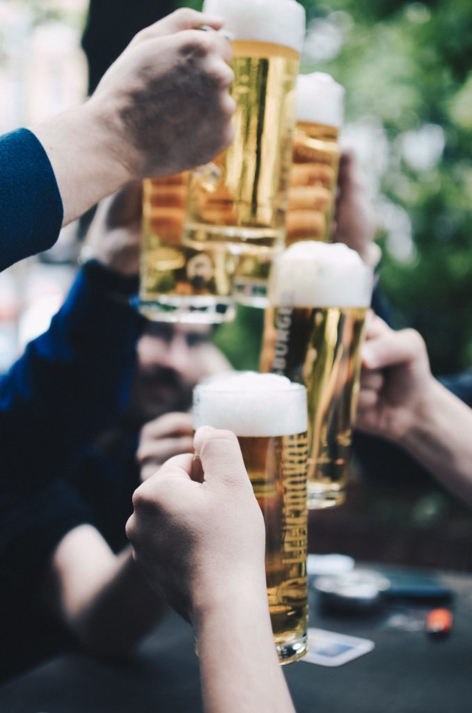 An Image of people drinking beer