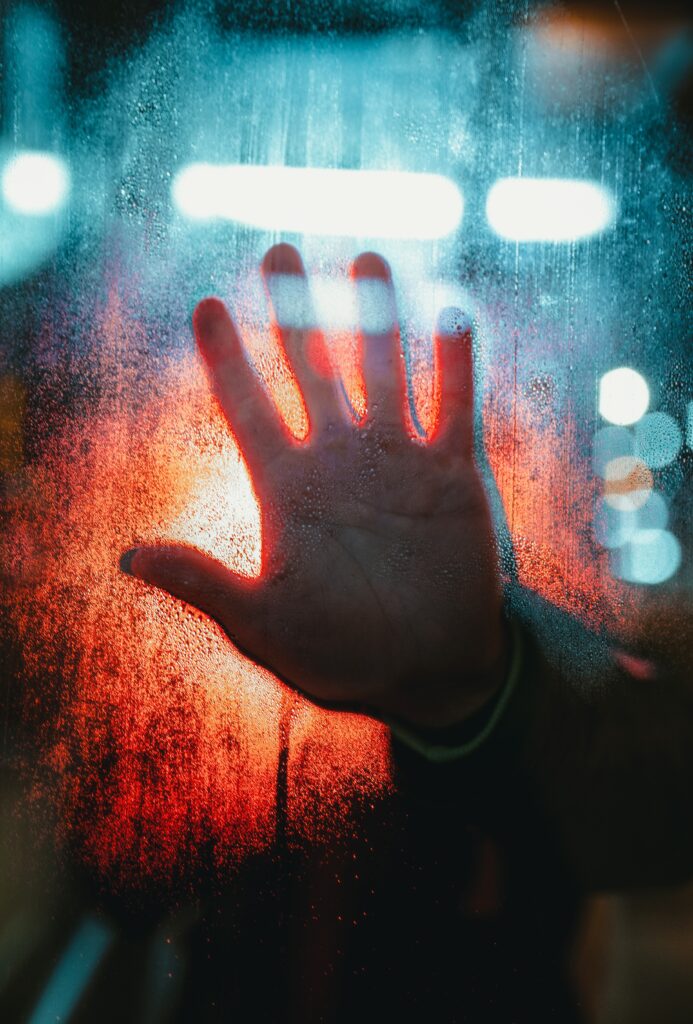 hand touching glass image