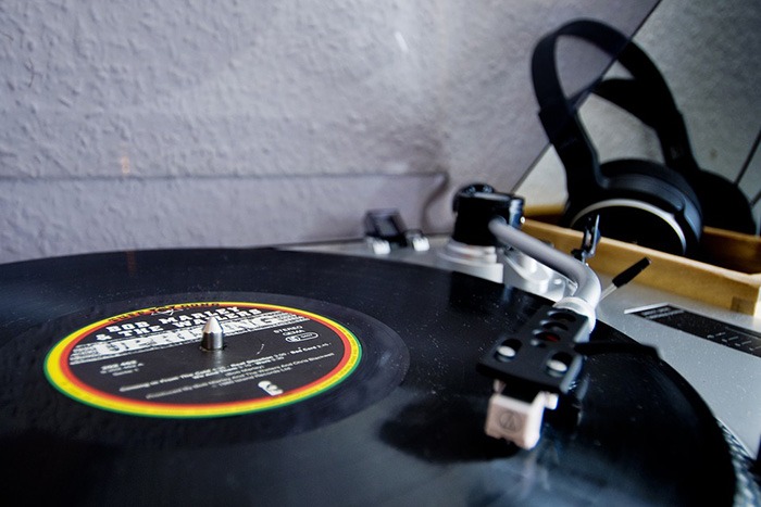 turntable playing reggae vinyl record