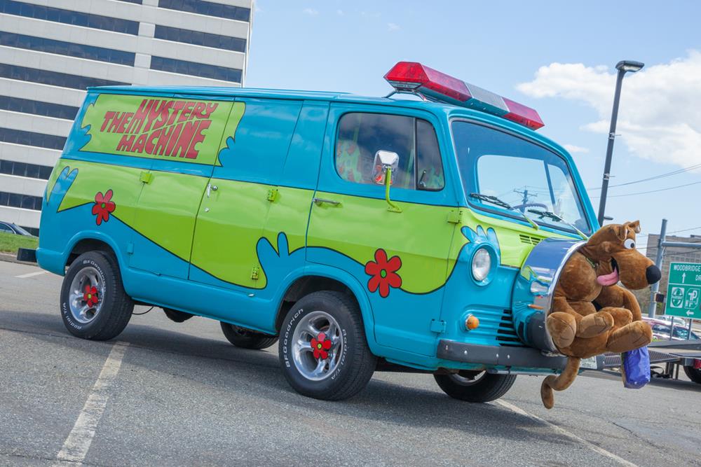 A replica of Scooby-Doo’s Mystery Machine