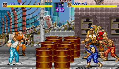 Cody and Guy at the start of the game’s first level