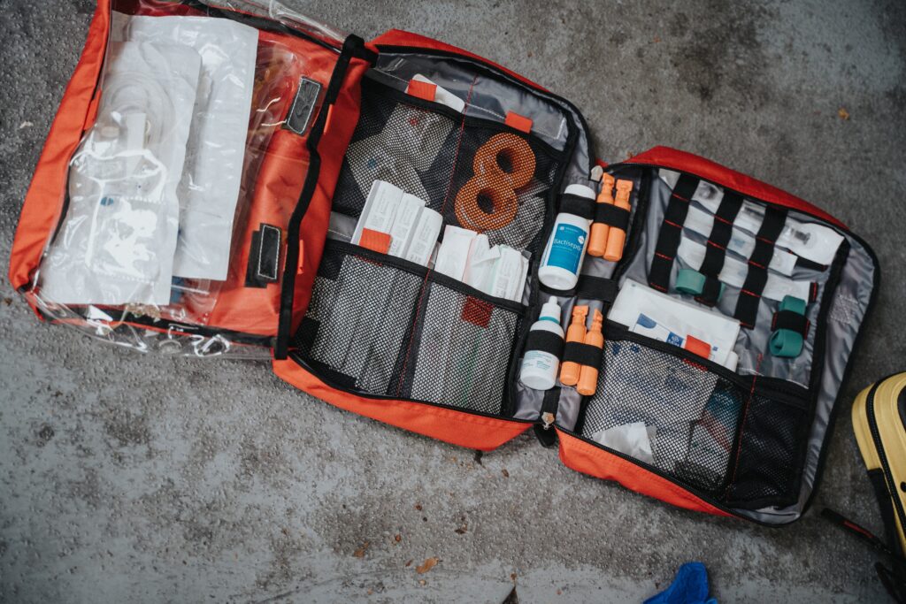orange first aid kit image
