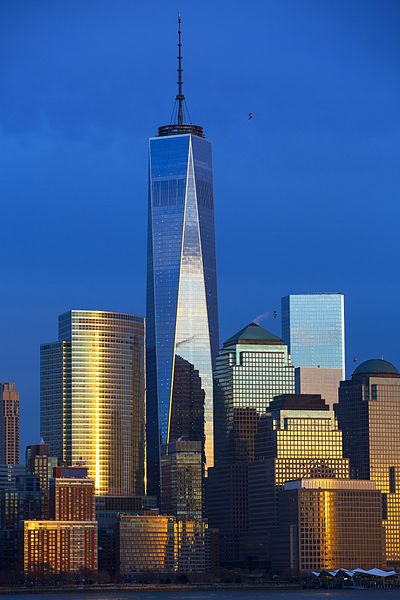 The One World Trade Center along with its surrounding buildings