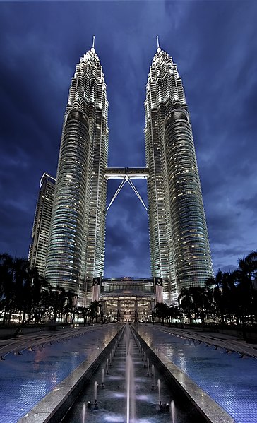 The Petronas Towers by night
