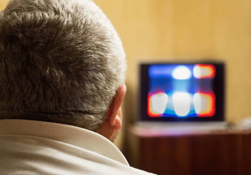 person watching television