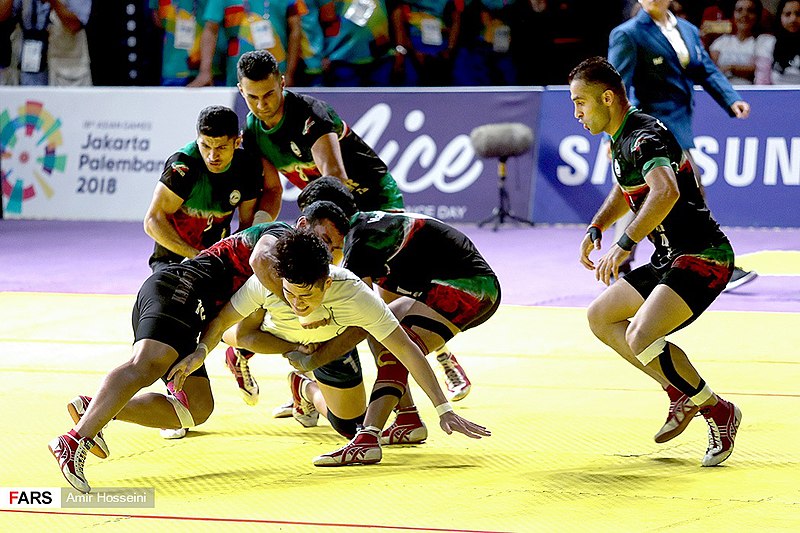 A game of Kabaddi being played between players