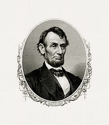Bureau of Engraving and Printing portrait of Lincoln as president