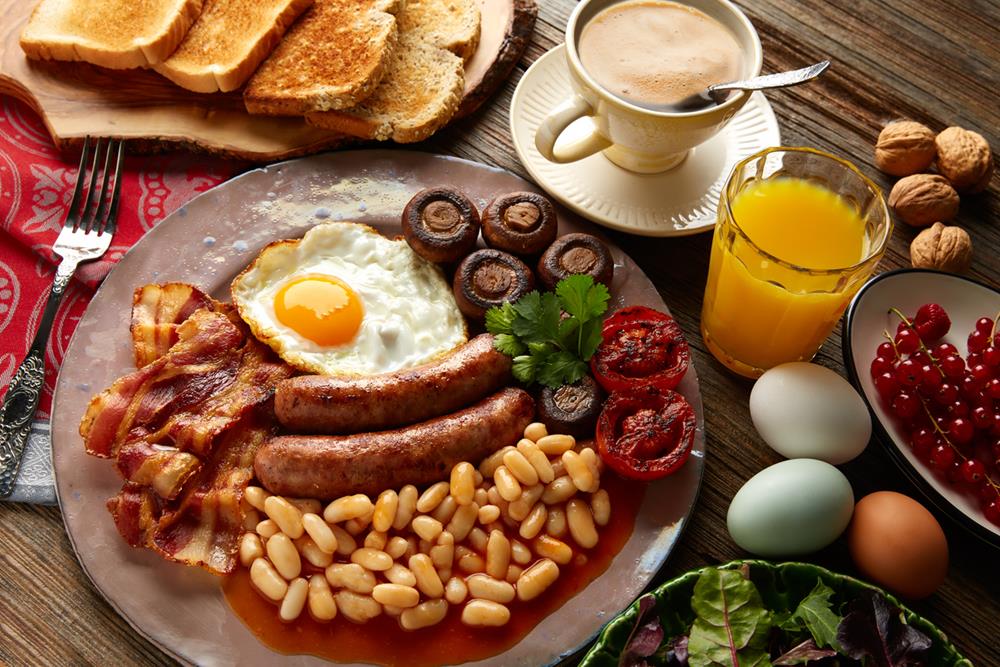 A delicious English breakfast meal