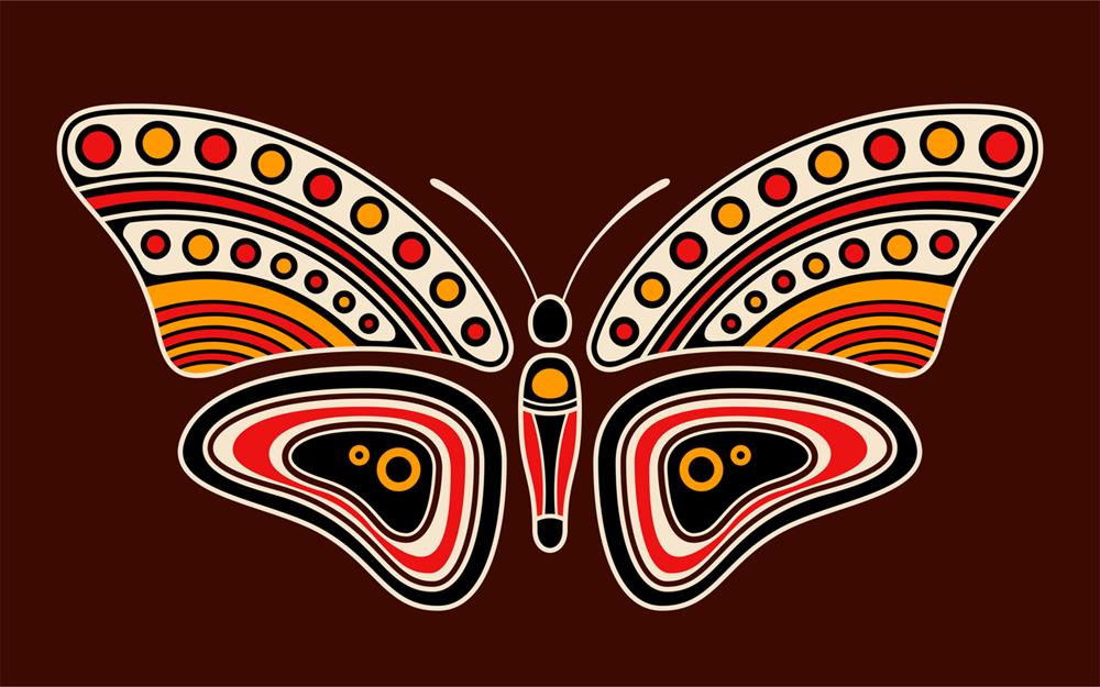 Aboriginal art style butterfly