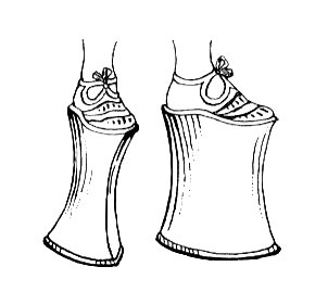 line drawing of an early century chopine