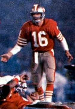 Montana with the 49ers in Super Bowl XIX