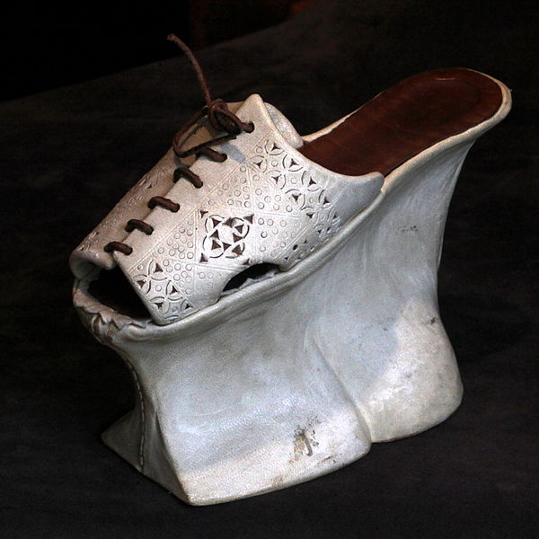pair of 14th century platform shoe