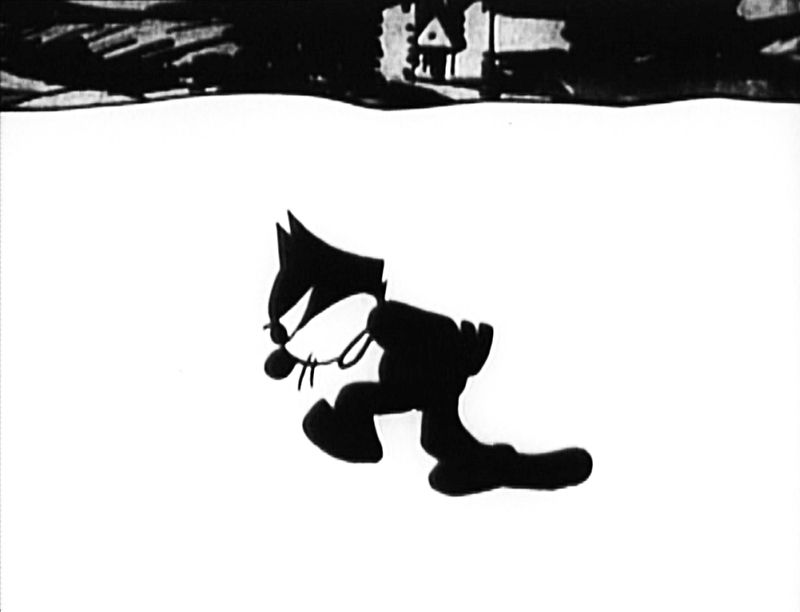the famous walking pose of Felix the Cat