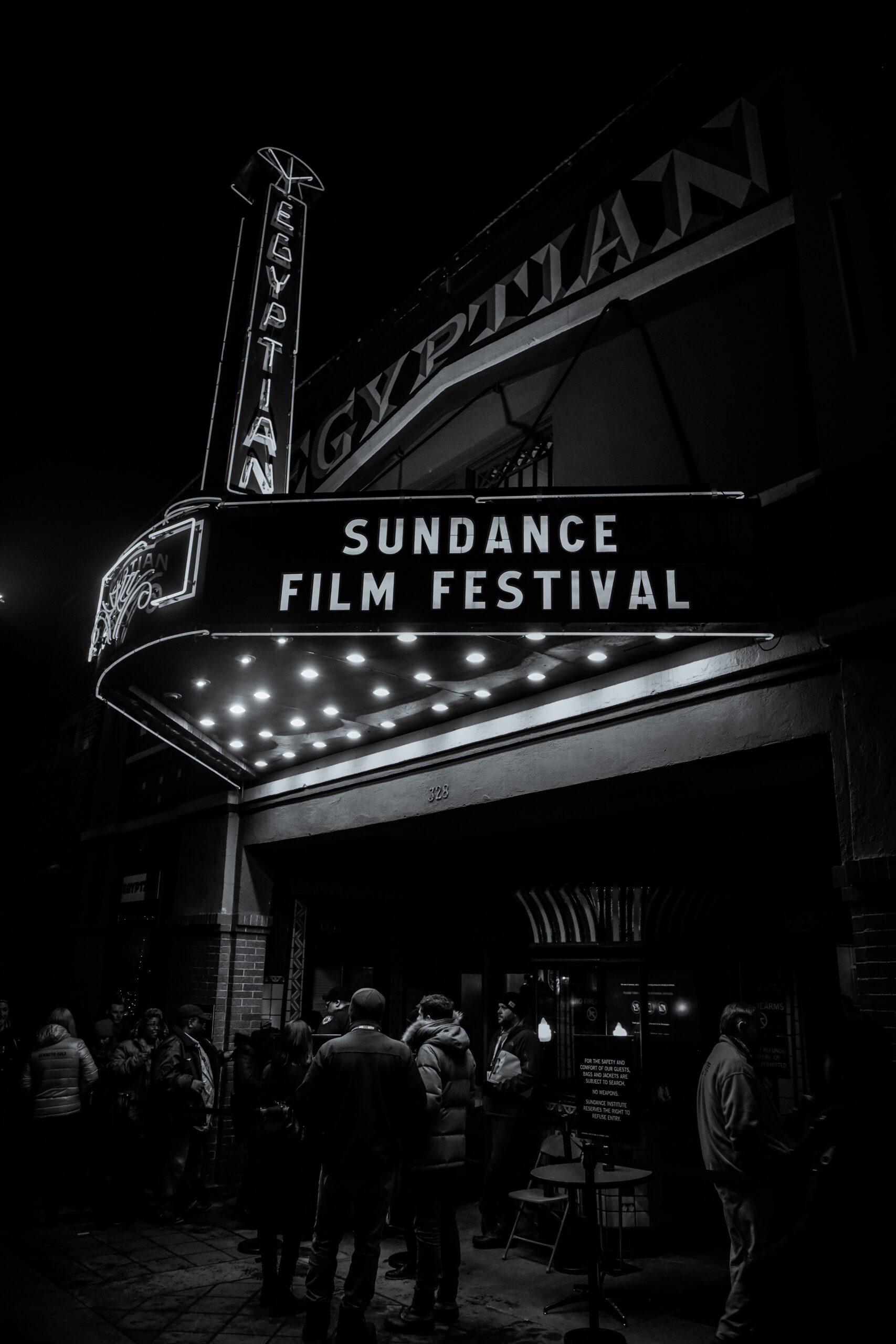 Grayscale image of the sundance film festival image