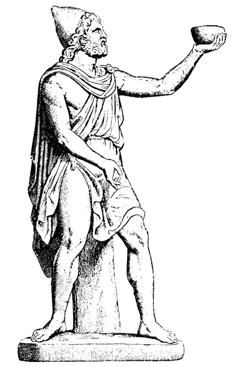 Odysseus wearing a pileus