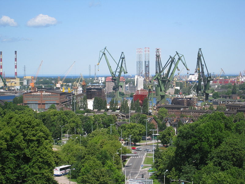 a view of the Polish shipyard