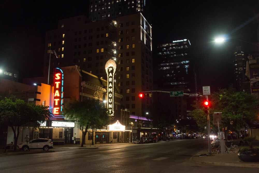 Austin's 6th street at night