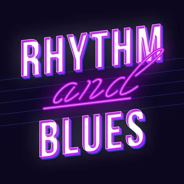 Rhythm and blues vintage 3d vector lettering