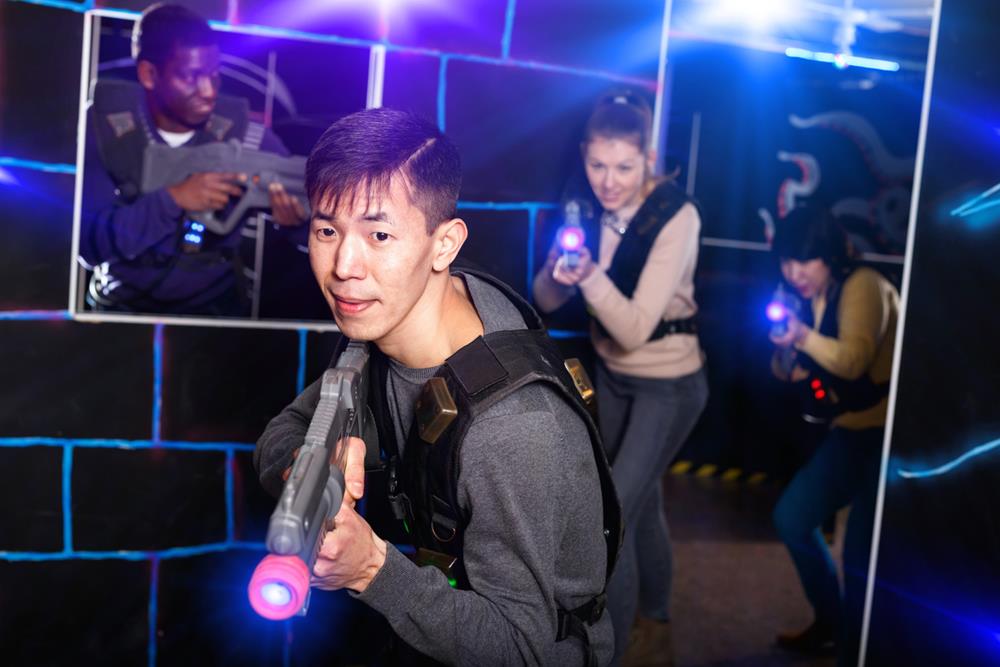 Laser tag game with friends