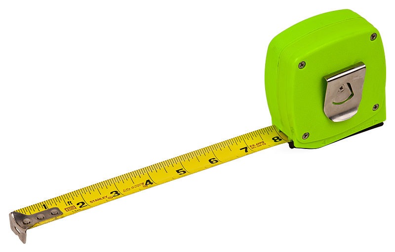 pocket tape measure with green and yellow color image