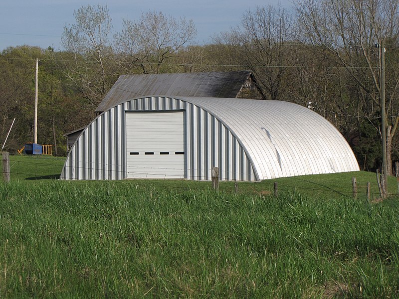 Steel building on a farm in Shenandoah County, Virginia
