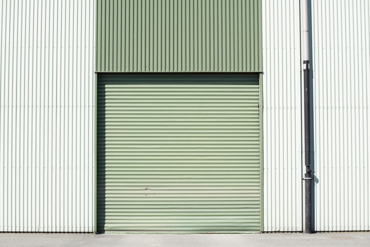 Garage door at a huge building