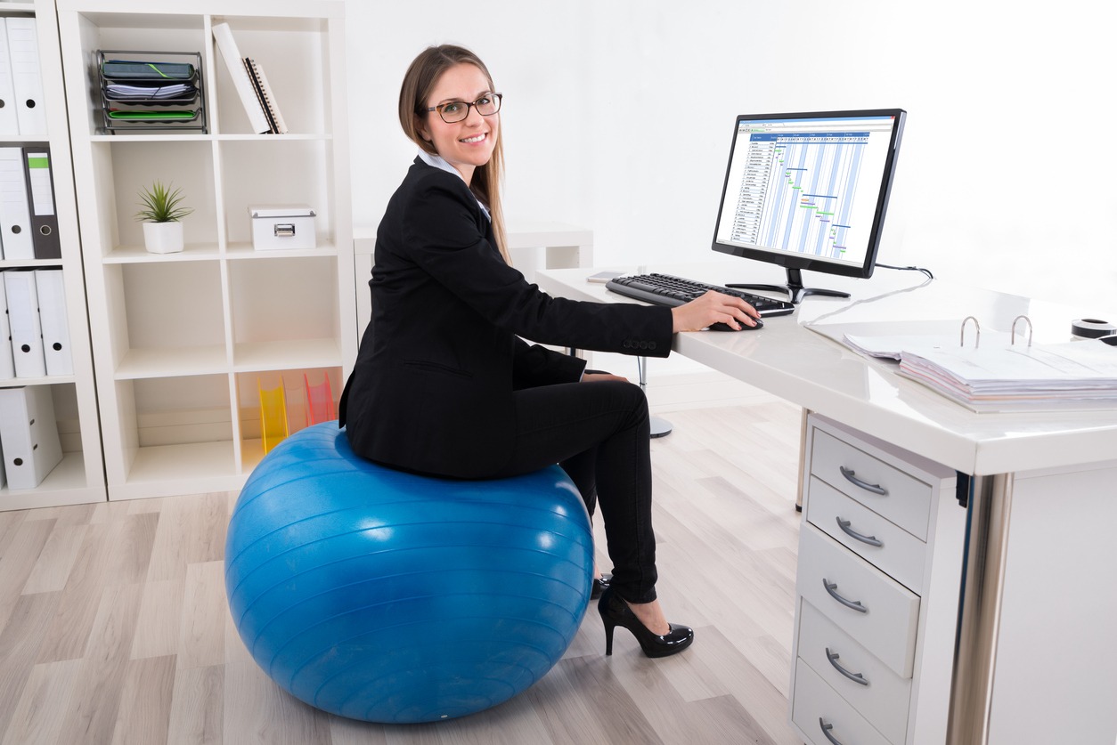 woman on Yoga Ball Chair