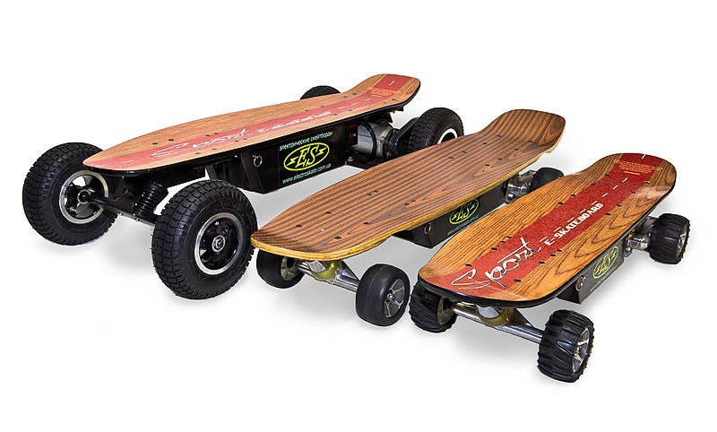 Electric skateboards of various sizes