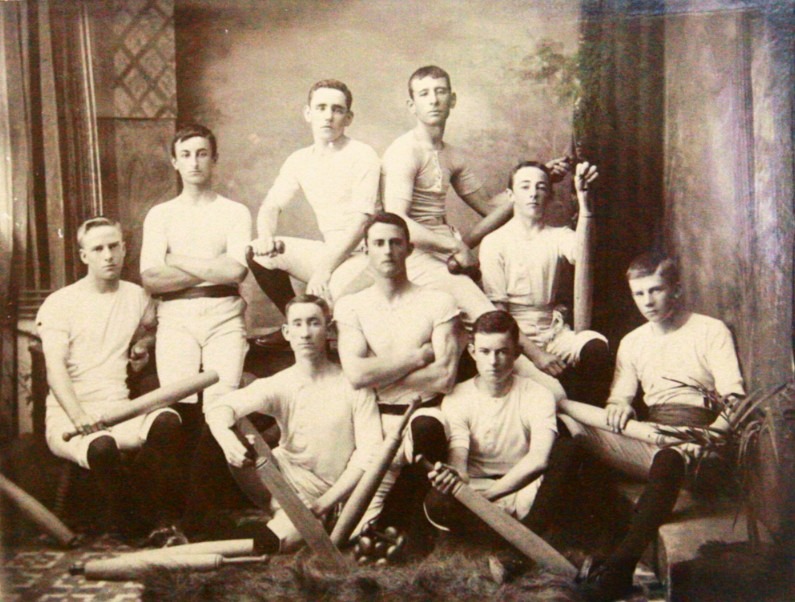 Indian club swinging team in the 1890s