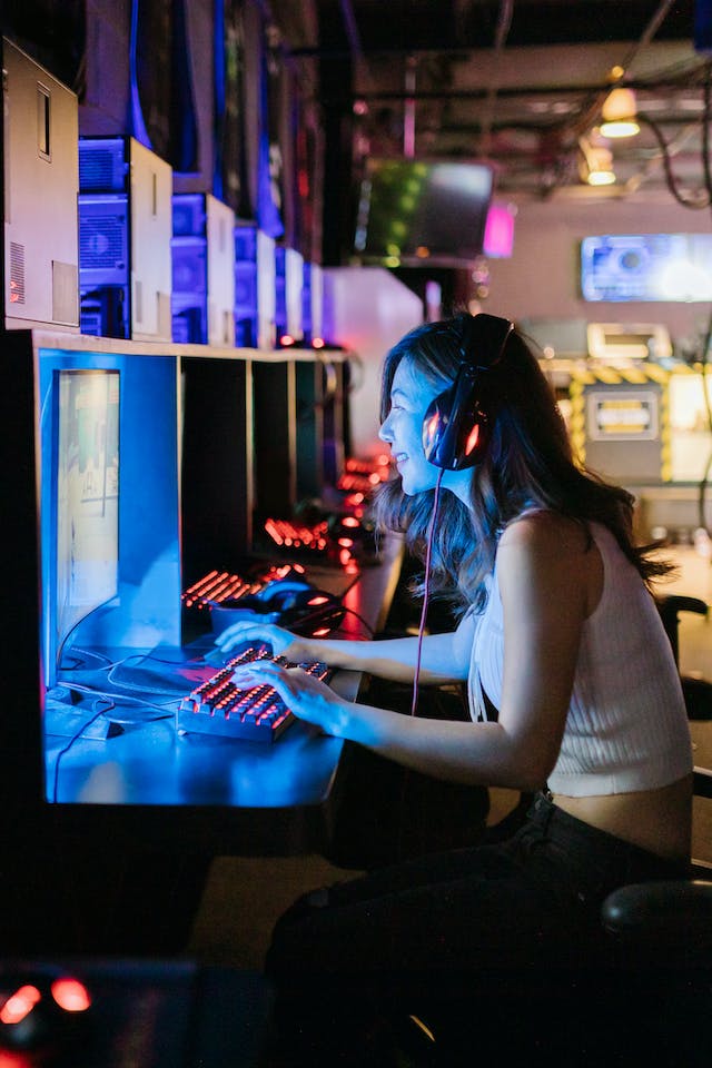 Woman Playing Computer Game